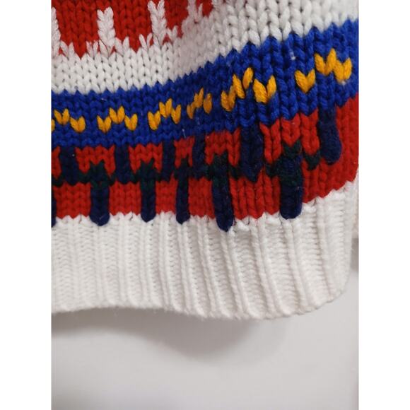Vintage Handmade Knit Fair Isle Nordic Sweater Sz S/M Boho Granny Ski Lodge Art - Picture 6 of 16